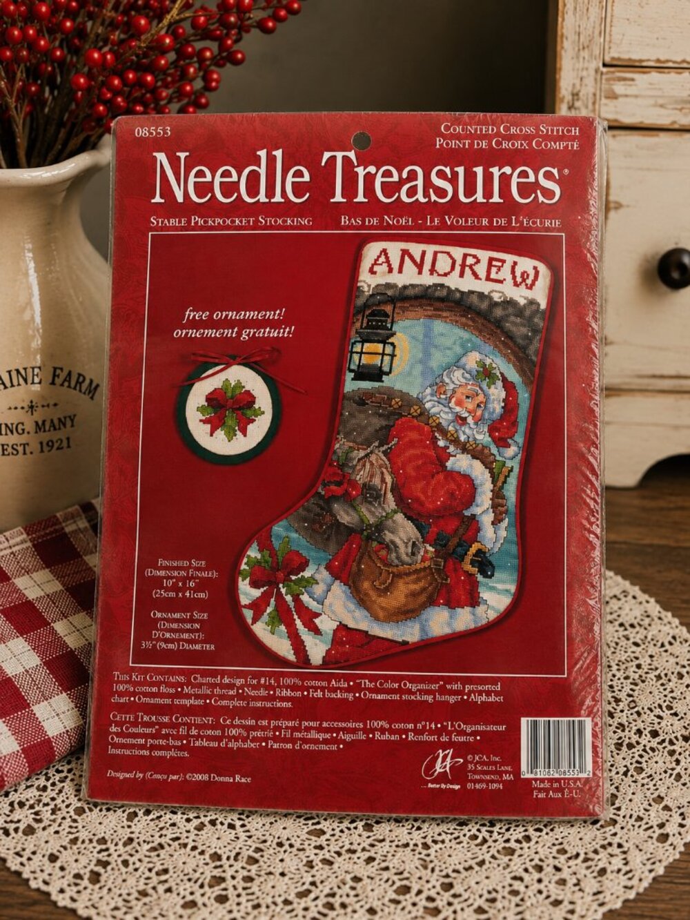 Needle Treasures Stable Pickpocket Stocking Counted Cross Stitch Kit #08553
